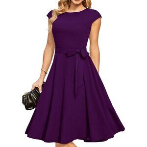 Dresstells Women's Grape Modest Vintage Cocktail Formal Party Dresses